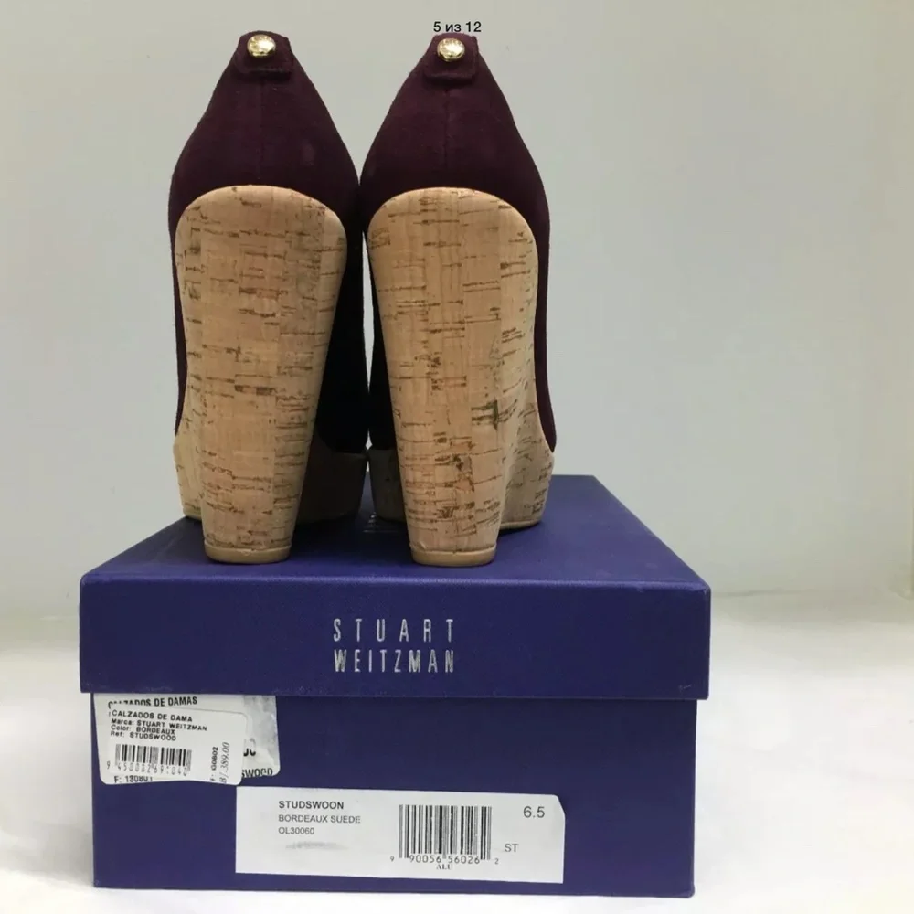 Stuart Weitzman Corkswoon Suede Wedge Size 6.5